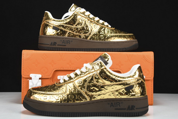 nike air force 1 low by virgil abloh metallic gold 1025