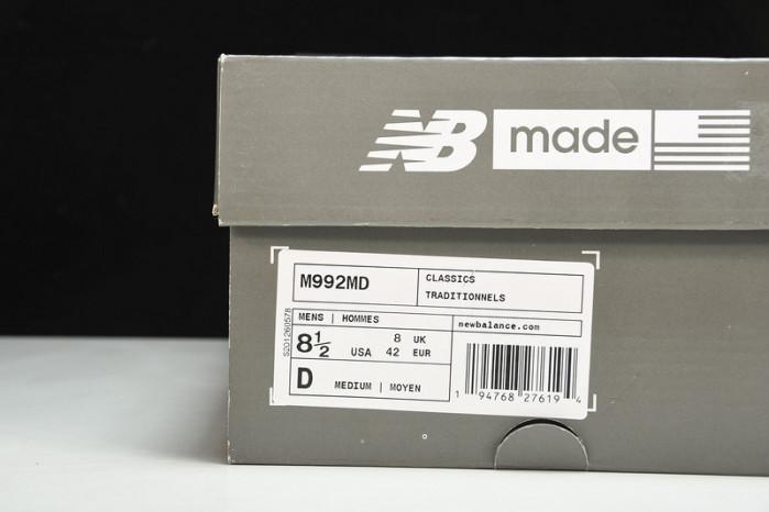 new balance 992 white silver m992md