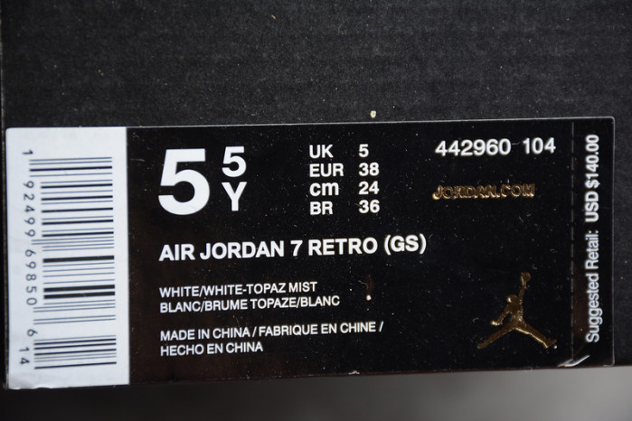 air jordan 7 retro topaz mist (gs) 442960-104
