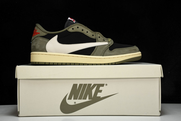 travis scott x air jordan 1 low og black olive dm7866-002