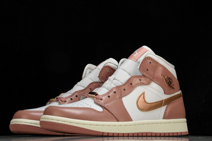 air jordan 1 mid se“red stardust” fb9892-670