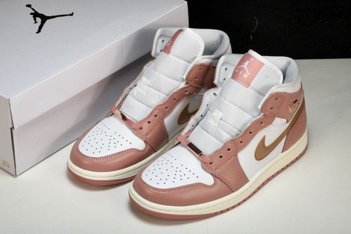 air jordan 1 mid se“red stardust” fb9892-670