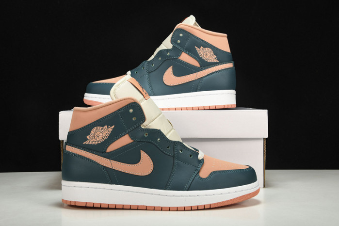 jordan 1 mid dark teal green bq6472-308