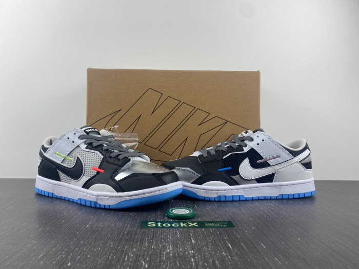 nike dunk low scrap black neutral grey university blue white dn5381-001